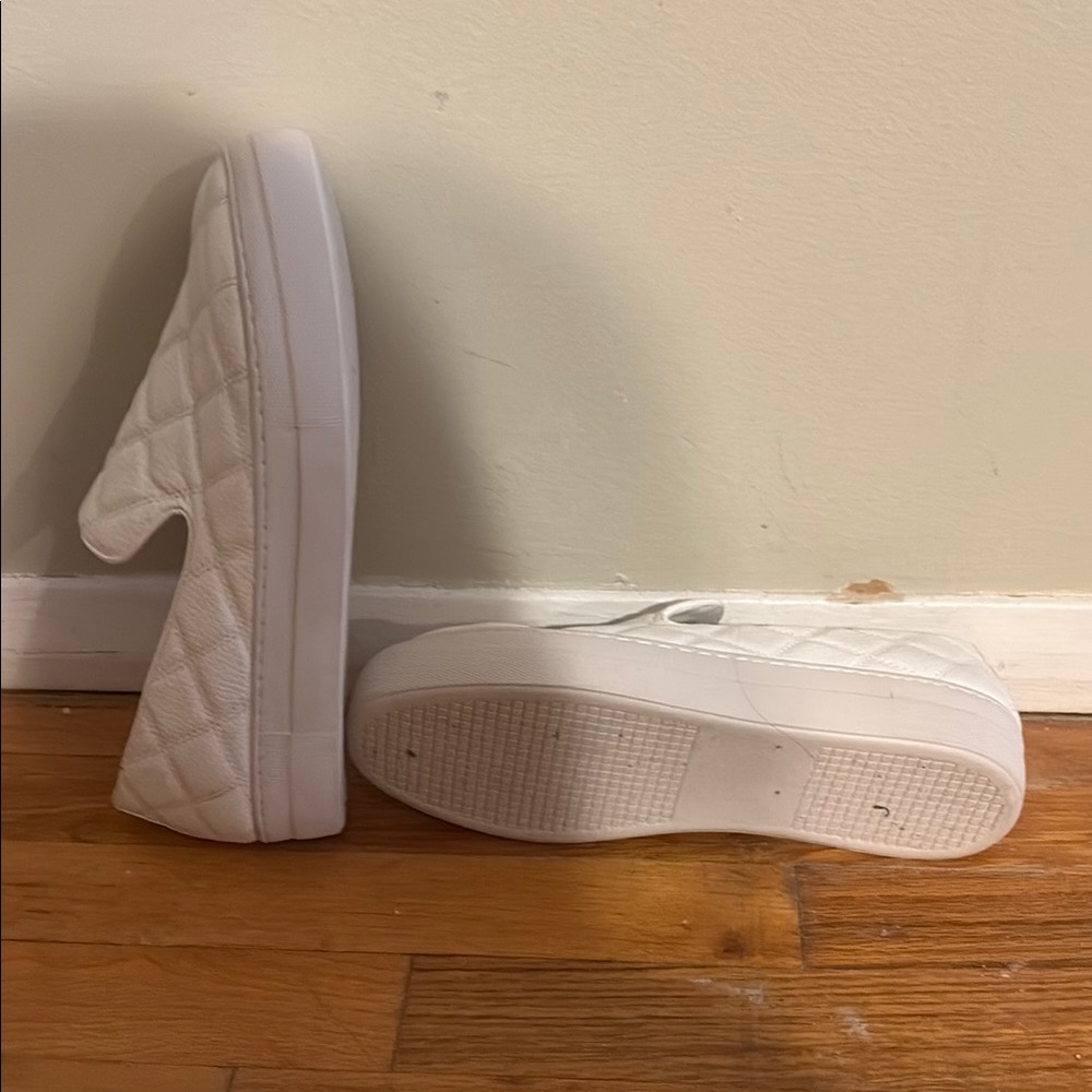 Steve Madden Ivory Quilted Slip-On Sneakers - Picture 2 of 3